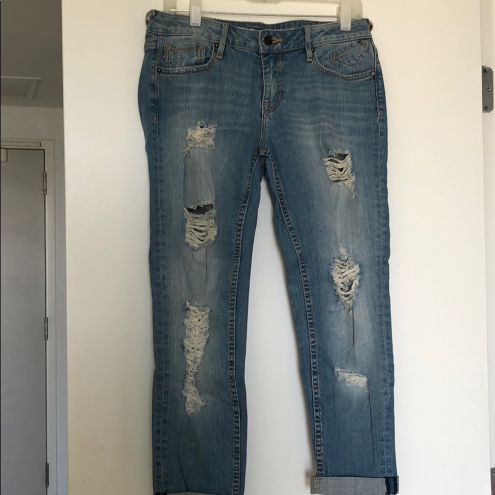 Nordstroms distressed light, denim jeans